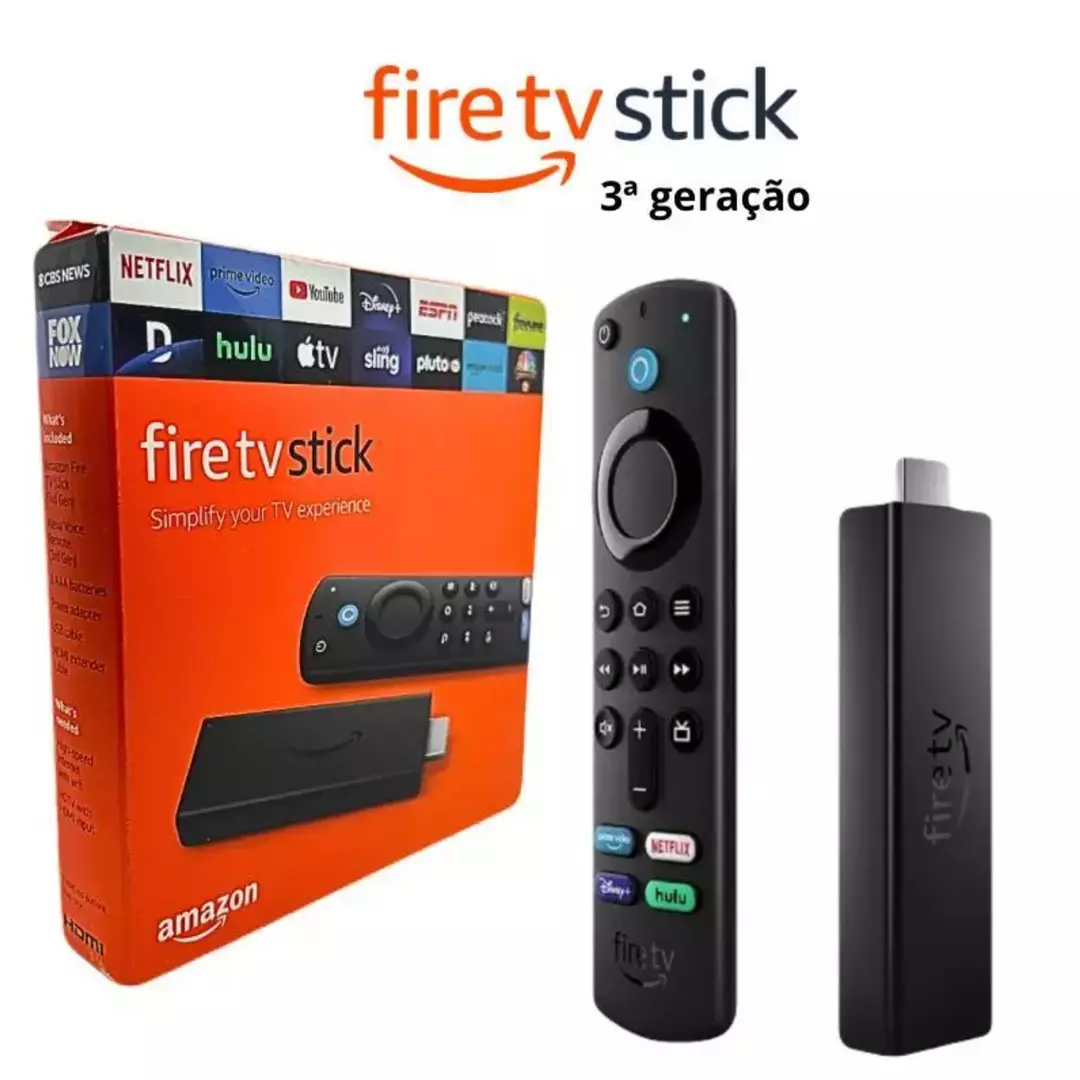 Fire TV Stick Amazon 3ª Geração – Full HD com Alexa - Qualy